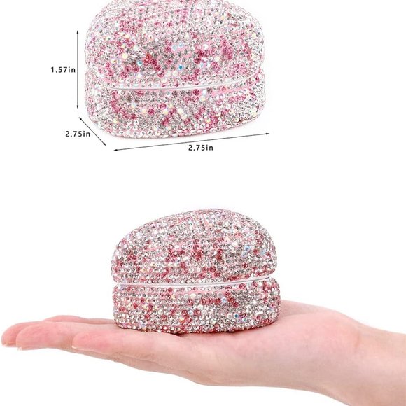 NEW Sparkling Crystal Rhinestone Heart Bling Jewelry Valentine Ring Box… - Picture 13 of 17